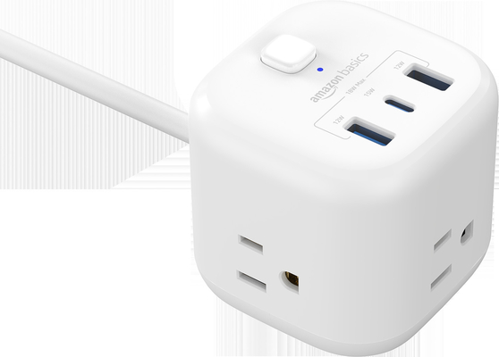 तीन यूएसबी पोर्ट 18W मैक्स स्मार्ट पावर स्ट्रिप्स एसी सॉकेट के साथ 125V10A 1250W